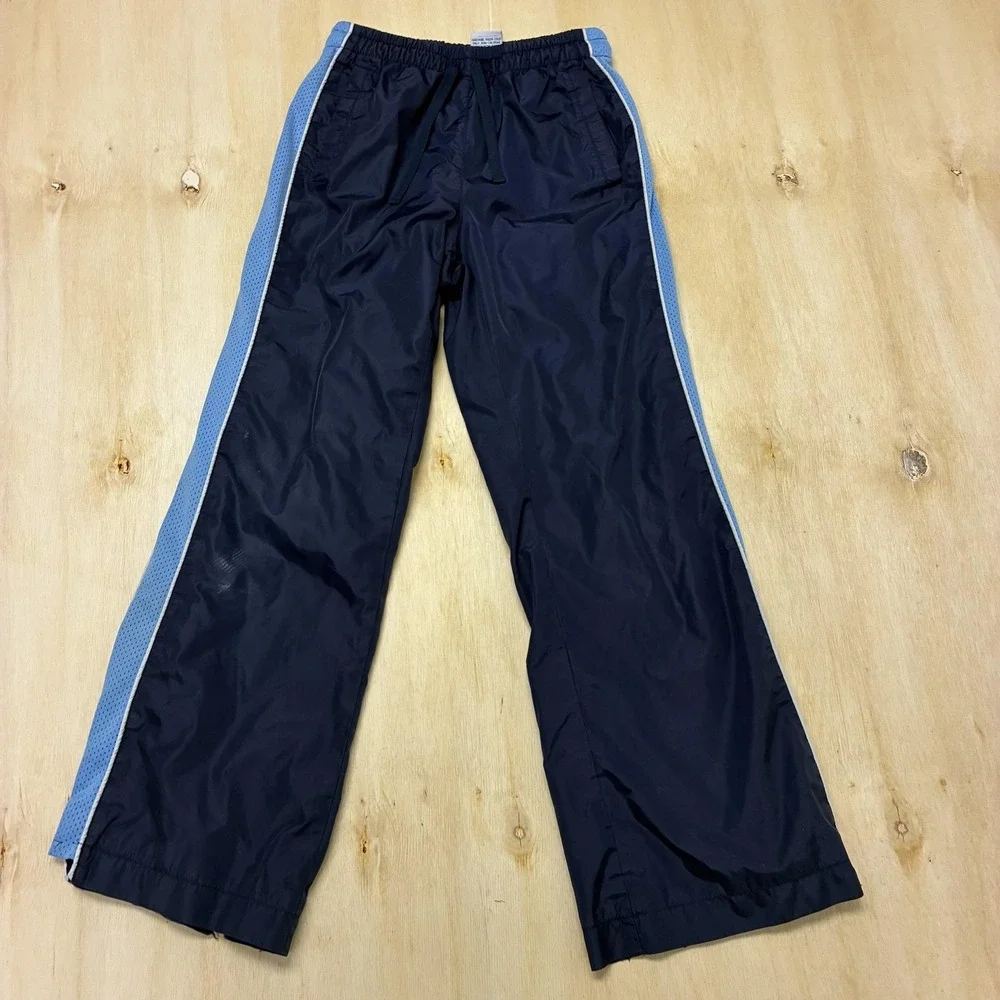 Old Navy Track Pants Boys 7 Blue Mesh Side Stripe Elastic Waist Nylon Lined